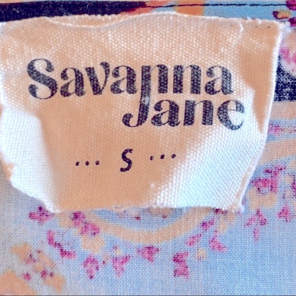 Savanna Jane Floral Embroidered Boho Paisley Black Top Size Small - Picture 5 of 9